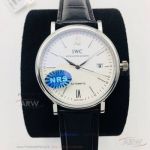 Replica NRS IWC Portofino Automatic 40 MM White Dial Black Leather Strap Cal.35111 Watch